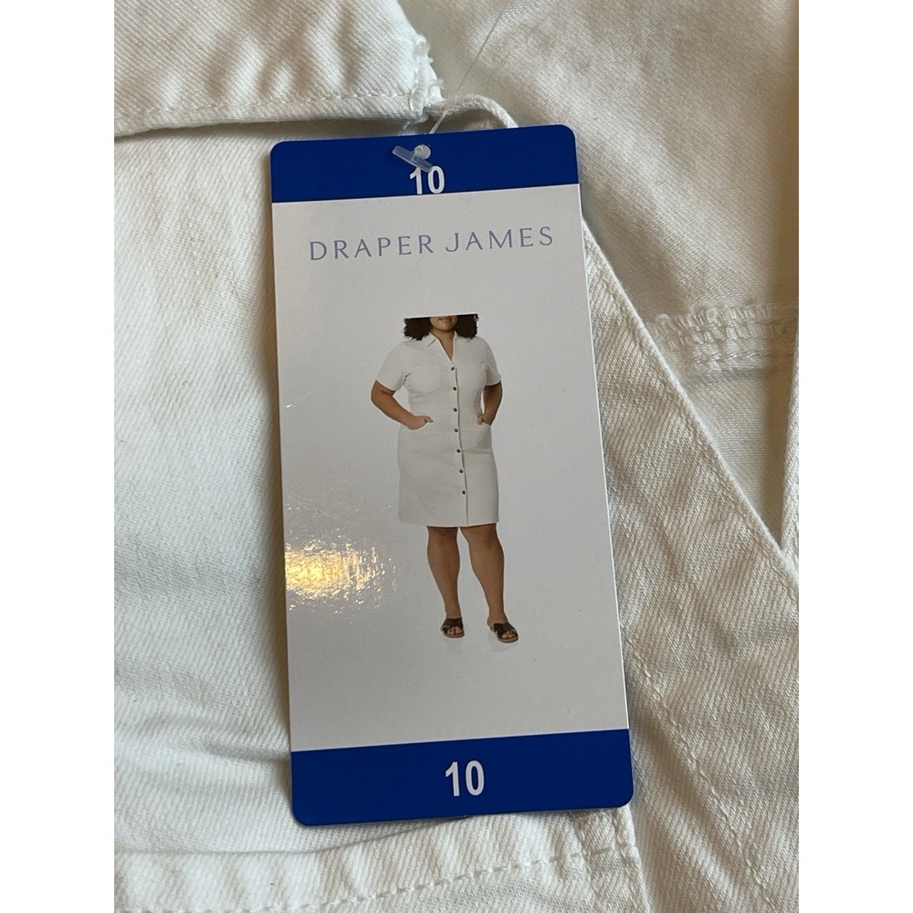 Draper James Women's Denim Dress, White, Size 10 - NWT